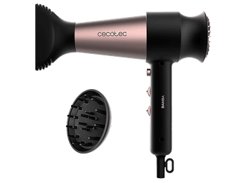 Secador - Cecotec Bamba IoniCare RockStar Retro, 2000 W, 2 Velocidades, 3 Niveles calor, Difusor incluido, Negro