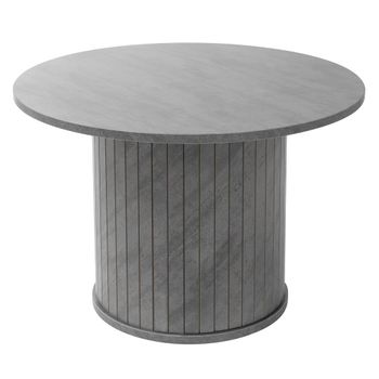 Mesa de centro redonda con tablero sobresaliente Ø60 x 40 cm gris