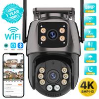 camara ptz 4k 8mp hd wifi para exteriores 4mp lente dual pantalla ai seguimiento automatico camara ip cctv audio video vigilancia p2p icsee