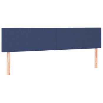 Cabecero Cama Mueble De Dormitorio Con Led De Tela 180 X 5 X 78/88 Cm Azul M02_0000417