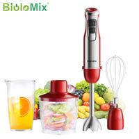 biolomix batidora de mano 4 en 1 roja de 1200 w con picadora y taza para batidos batidora de inmersion de acero inoxidable para alimentos para bebes y triturar hielo