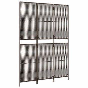 Biombo De 3 Paneles Ratán Sintético Marrón Vidaxl