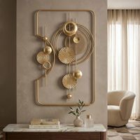 panel decorativo 3d abstracto de metal dorado 495x38x80 cm