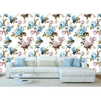 fotomural vinilo tulipanes franceses azul 400 x 300 cm