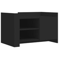 mesa de centro con estantes y compartimento con puerta diseno moderno y contemporaneo 80 x 50 x 50 cm madera de ingenieria negra dec039777