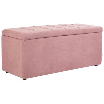 Otomana Tapizada De Tela Moderna Reposapiés Rectangular Poliéster Rosa Orem