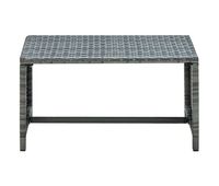 mesa de cafe - mesa de centro de ratan sintetico gris antracita 70x40x38 cm
