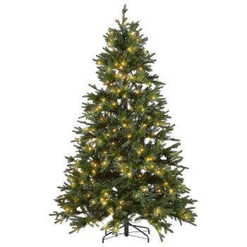 Árbol De Navidad Verde 210 Cm Sintético Artificial Preiluminado Ramas Fiddle