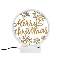 lampara de mesa xmas13 oro blanco metal diametro 30x30 cm