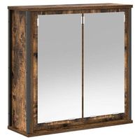 mueble de bano de pared con espejo roble ahumado 60x21x60 cm vidaxl