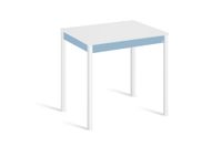 mesa de cocina alta fija 100x60 cm azul pata blanco