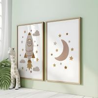 set de 2 cuadros 119 marco negro 50x70 cm