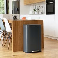 cubo de basura de cocina de pedal gris  50l