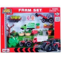 mini work machines playset granja surtido