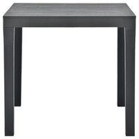 mesa de jardin  mesa de exterior de plastico gris antracita 78x78x72 cm