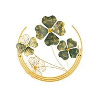 decoracion pared de metal shihezi oro verde 50x50x5 cm