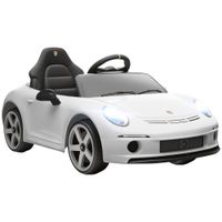aiyaplay coche para ninos 3-5 anos con licencia oficial ruf gt mando a distancia cinturon de seguridad y musica blanco