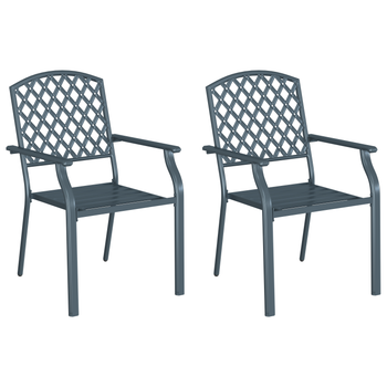 Sillas De Jardín Apilables 2 Uds Acero Gris Antracita Cfw862090