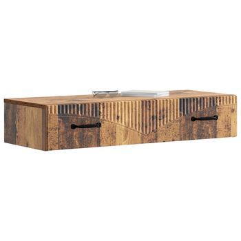 Mesa Lateral Montada En La Pared Madera Envejecida