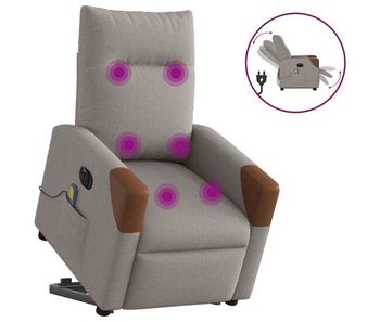 Sillón de masaje eléctrico reclinable - sillón relax elevable tela taupé