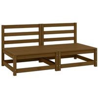 2 uds sofas centrales de jardin  sofa de exterior madera maciza pino marron miel cfw795063