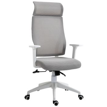 Vinsetto Silla de Oficina Ergonómica Silla de Escritorio Giratoria Ajustable en Altura y Reclinable hasta 120°64x61x120,9-128,9 cm Gris   Aosom España