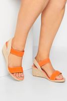 sandalias de cuna de esparto con tiras naranjas