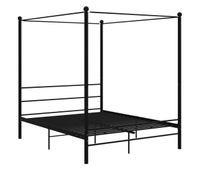 estructura de cama con dosel metal negro 160x200 cm