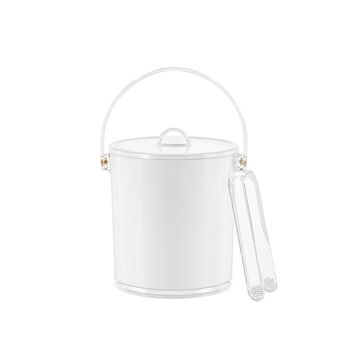 Cubitera de hielo acrílico blanco con pinza