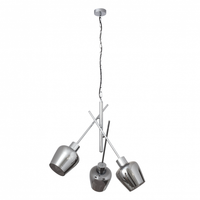 lampara con tulipa de cristal soline 3 l cromo fabrilamp