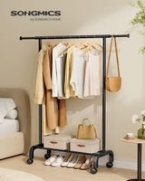 burro para ropa extensible con ruedas de color negro