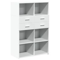 aparador de madera de ingenieria blanco 80x425x124 cm