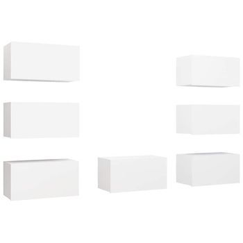 Muebles De Salón 7 Uds Madera Ingeniería Blanco 30,5x30x60 Cm Vidaxl