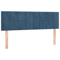 cabecero cama mueble de dormitorio con led de terciopelo oscuro 144 x 5 x 7888 cm azul m020008942