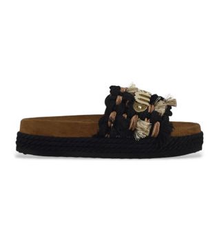 Mou para mujer. MU.SW451008K Sandalias monobanda negro (37), 1 a 3cm, Ninguno, Casual