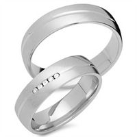 alianzas 14 quilates oro blanco 5 diamantes