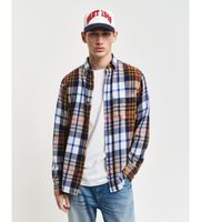 gant para hombre 3240220 camisa regular fit de sarga a cuadros multicolor 3xl casual algodon manga larga