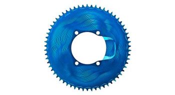 Alugear round narrow wide 110 bcd 4 hole asymmetrical shimano 1x12 speed road   gravel plato azul