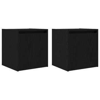 Mesillas De Noche De Pared 2 Uds. Color Negro 38x34x40 Cm Vidaxl