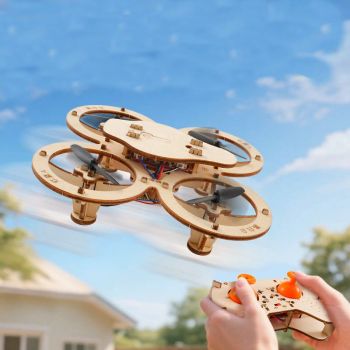 LKHRC Bloques de construcción de madera DIY Juguetes voladores Kit ensamblado Aeronave de control remoto Entrenamiento d