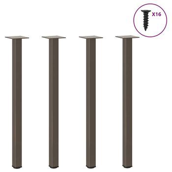 Patas Para Mesa Consola 4 Unidades Acero Natural 72-74 Cm Acero Vidaxl