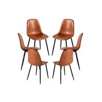 pack 6 sillas black teok polipiel de polipiel 843942 cm - camel vintage