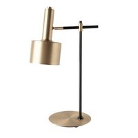 lampara de sobremesa aluminio dorado y acero negro angel cerda 8068 41x20x55