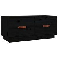 mueble de tv de madera maciza de pino negro 80x34x35 cm