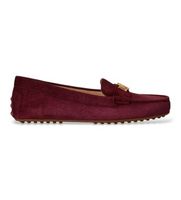 lauren ralph lauren para mujer 802821629037 mocasines barnsbury de ante granate 37 piel plano ninguno casual