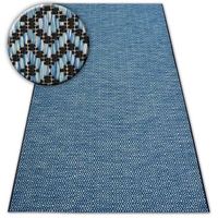 alfombra de cuerda sisal loft 21144 diamantes zigzag azulnegroplatea 200x290 cm