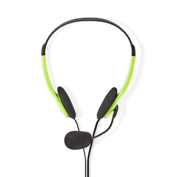 Auriculares Nedis CHST100GN con cable conectividad doble jack 3,5 mm diseño supraaural verde