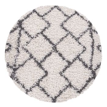 Alfombra peluda Kalea beige 200 cm redondo