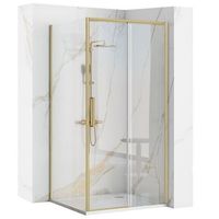 cabina de ducha rea rapid slide gold brush 120x90