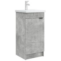 vanidad de bano con lavabo gris hormigon 42 x 40 x 845 cm vidaxl